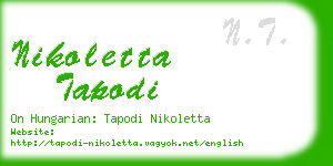 nikoletta tapodi business card